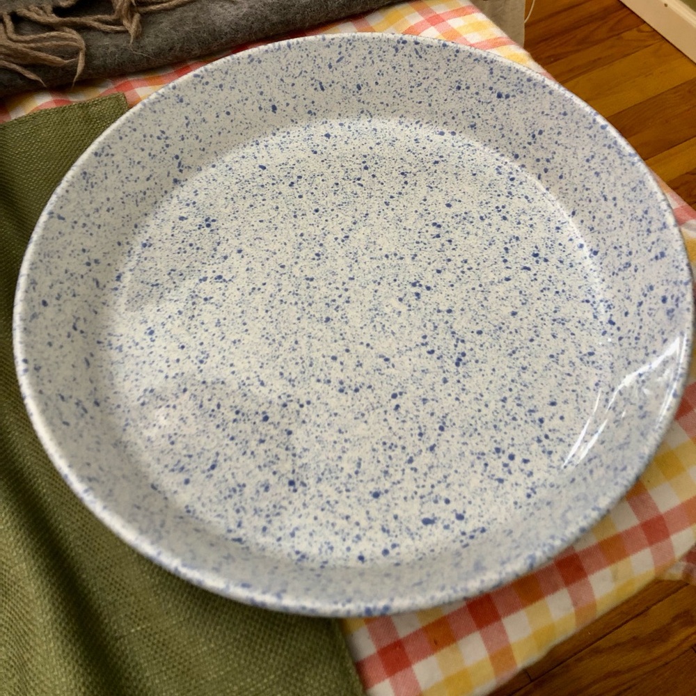 Blue Speckled Ceramic pie Plate - Home Dining made in Portugal
